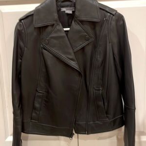 Vince Leather moto style jacket, black. XS